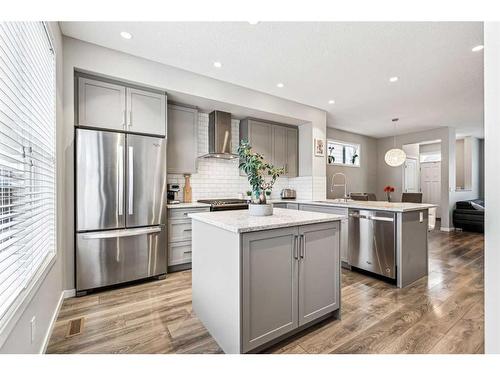 8113 Masters Boulevard Se, Calgary, AB - Indoor Photo Showing Kitchen With Stainless Steel Kitchen With Upgraded Kitchen