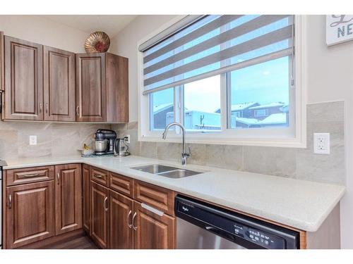 17 Red Embers Row Ne, Calgary, AB - Indoor Photo Showing Kitchen With Double Sink