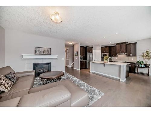 21 Sherwood Street Nw, Calgary, AB - Indoor Photo Showing Living Room With Fireplace