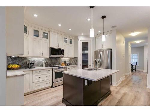 710 23 Avenue Nw, Calgary, AB - Indoor Photo Showing Kitchen With Stainless Steel Kitchen With Upgraded Kitchen