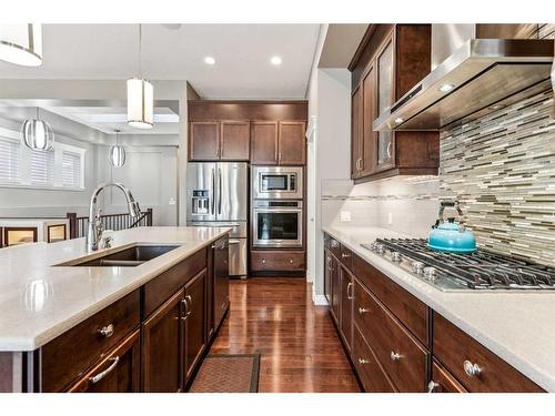 318 Mahogany Manor Se, Calgary, AB - Indoor Photo Showing Kitchen With Double Sink With Upgraded Kitchen