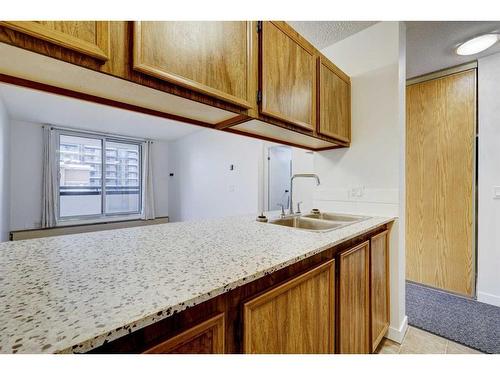 1110-738 3 Avenue Sw, Calgary, AB - Indoor Photo Showing Kitchen With Double Sink