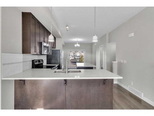 131 Redstone Circle Ne, Calgary, AB - Indoor Photo Showing Kitchen With Double Sink With Upgraded Kitchen