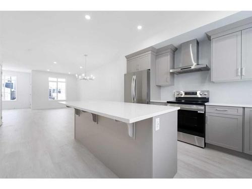 317 Belmont Park Sw, Calgary, AB - Indoor Photo Showing Kitchen With Stainless Steel Kitchen With Upgraded Kitchen