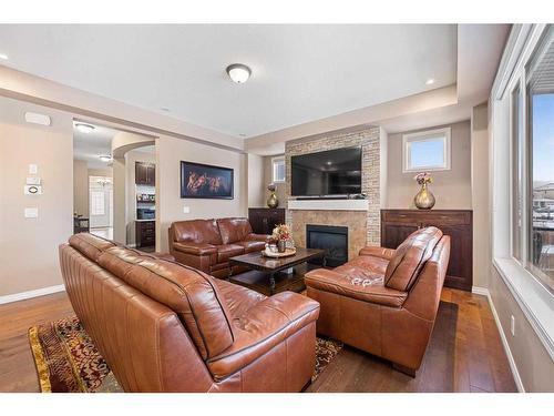 34 Cityscape Bay Ne, Calgary, AB - Indoor Photo Showing Living Room With Fireplace