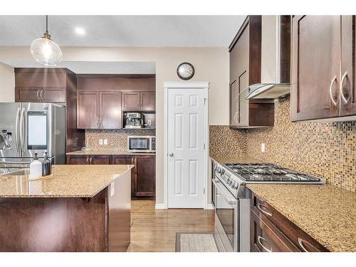 127 Brightoncrest Rise Se, Calgary, AB - Indoor Photo Showing Kitchen With Stainless Steel Kitchen With Upgraded Kitchen