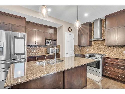 127 Brightoncrest Rise Se, Calgary, AB - Indoor Photo Showing Kitchen With Stainless Steel Kitchen With Double Sink With Upgraded Kitchen