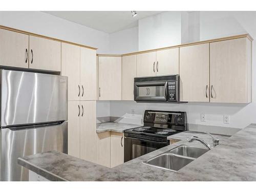 105-1408 17 Street Se, Calgary, AB - Indoor Photo Showing Kitchen With Double Sink