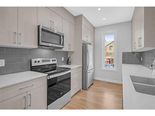 59 Skyview Ranch Avenue Ne, Calgary, AB - Indoor Photo Showing Kitchen With Stainless Steel Kitchen With Double Sink With Upgraded Kitchen