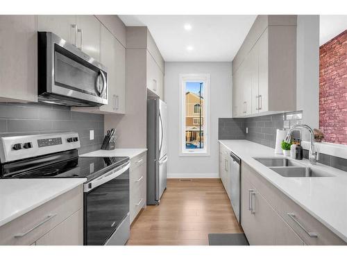 59 Skyview Ranch Avenue Ne, Calgary, AB - Indoor Photo Showing Kitchen With Stainless Steel Kitchen With Double Sink With Upgraded Kitchen