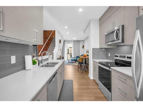 59 Skyview Ranch Avenue Ne, Calgary, AB - Indoor Photo Showing Kitchen With Double Sink With Upgraded Kitchen