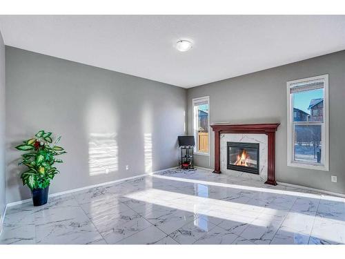 2 Skyview Ranch Street Ne, Calgary, AB - Indoor Photo Showing Living Room With Fireplace