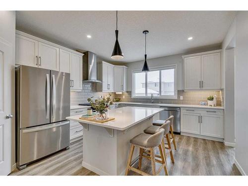 132 Wolf Creek Manor Se, Calgary, AB - Indoor Photo Showing Kitchen With Stainless Steel Kitchen With Upgraded Kitchen