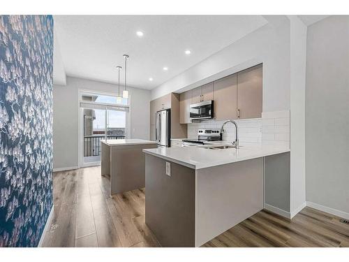 230 South Point Park Sw, Airdrie, AB - Indoor Photo Showing Kitchen With Upgraded Kitchen