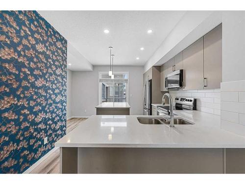 230 South Point Park Sw, Airdrie, AB - Indoor Photo Showing Kitchen With Double Sink With Upgraded Kitchen