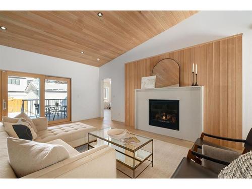 2016 53 Avenue Sw, Calgary, AB - Indoor Photo Showing Living Room With Fireplace