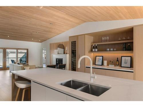 2016 53 Avenue Sw, Calgary, AB - Indoor Photo Showing Kitchen With Double Sink