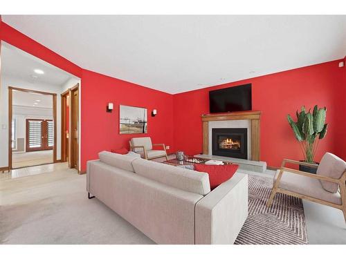 8504 Hawkford Gate Nw, Calgary, AB - Indoor Photo Showing Living Room With Fireplace