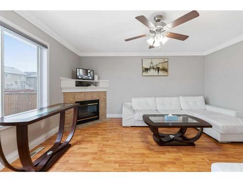 8255 Saddleridge Drive Ne, Calgary, AB - Indoor Photo Showing Other Room With Fireplace