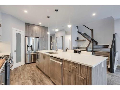 8105 47 Avenue Nw, Calgary, AB - Indoor Photo Showing Kitchen With Stainless Steel Kitchen With Upgraded Kitchen