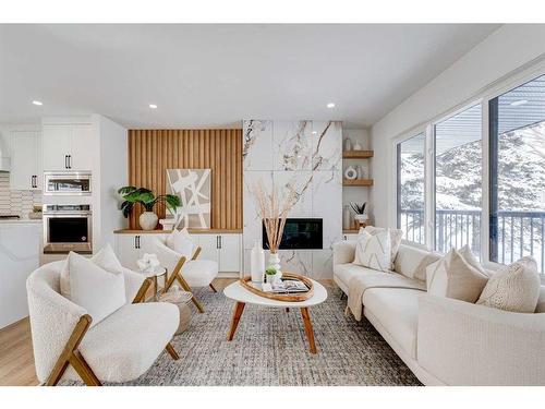 199 Westview Drive Sw, Calgary, AB - Indoor Photo Showing Living Room With Fireplace