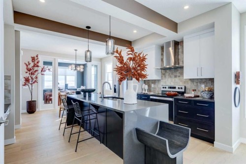 422 River Avenue, Cochrane, AB - Indoor Photo Showing Kitchen With Upgraded Kitchen