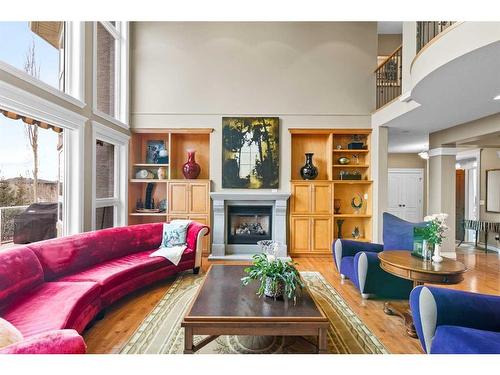 22 Strathridge Grove Sw, Calgary, AB - Indoor Photo Showing Living Room With Fireplace