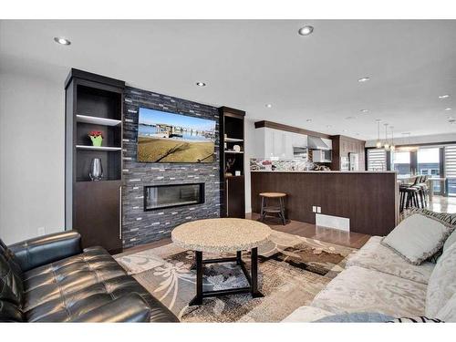 1907 Westmount Road Nw, Calgary, AB - Indoor Photo Showing Living Room With Fireplace