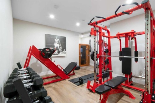 116 Centre Avenue Ne, Airdrie, AB - Indoor Photo Showing Gym Room