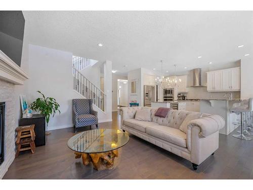 27 Mahogany Passage Se, Calgary, AB - Indoor Photo Showing Living Room With Fireplace