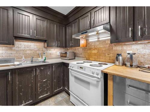 2018 Cottonwood Crescent Se, Calgary, AB - Indoor Photo Showing Kitchen With Double Sink