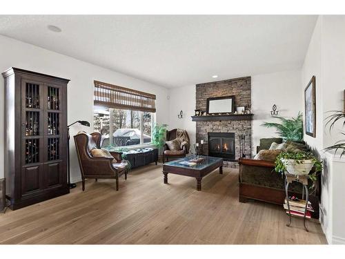 110 Royal Oak Point Nw, Calgary, AB - Indoor Photo Showing Living Room With Fireplace