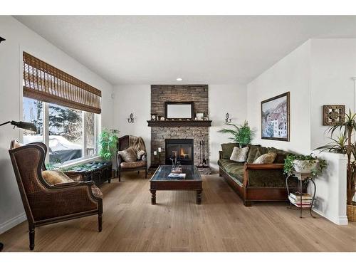 110 Royal Oak Point Nw, Calgary, AB - Indoor Photo Showing Living Room With Fireplace