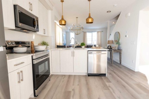 110-75 Cornerstone Row, Calgary, AB - Indoor Photo Showing Kitchen With Upgraded Kitchen