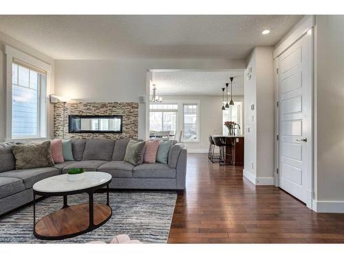 3808 Sarcee Road Sw, Calgary, AB - Indoor Photo Showing Living Room With Fireplace