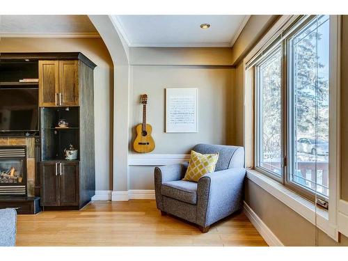 2105 Westmount Road Nw, Calgary, AB - Indoor Photo Showing Living Room With Fireplace