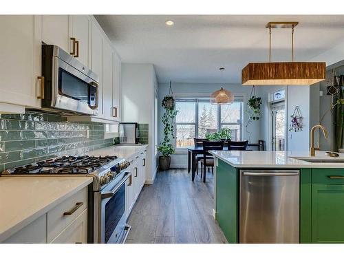 56 Elgin Meadows Link Se, Calgary, AB - Indoor Photo Showing Kitchen With Stainless Steel Kitchen With Upgraded Kitchen