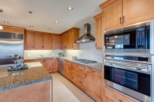 702-600 Princeton Way Sw, Calgary, AB - Indoor Photo Showing Kitchen With Upgraded Kitchen