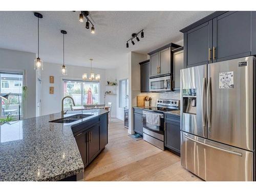 109 Evanspark Gardens Nw, Calgary, AB - Indoor Photo Showing Kitchen With Double Sink With Upgraded Kitchen