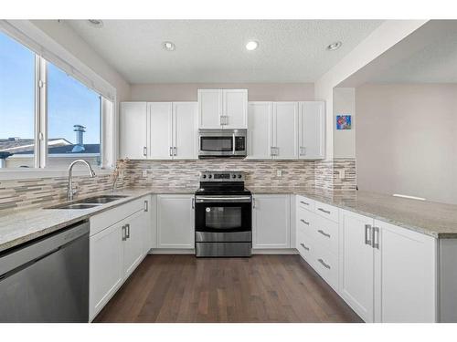 116 New Brighton Grove Se, Calgary, AB - Indoor Photo Showing Kitchen With Stainless Steel Kitchen With Double Sink With Upgraded Kitchen