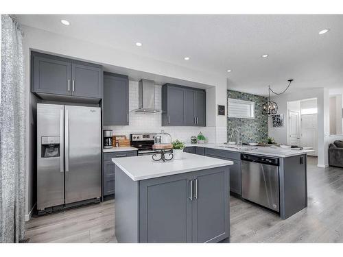 39 Masters Square Se, Calgary, AB - Indoor Photo Showing Kitchen With Stainless Steel Kitchen With Upgraded Kitchen