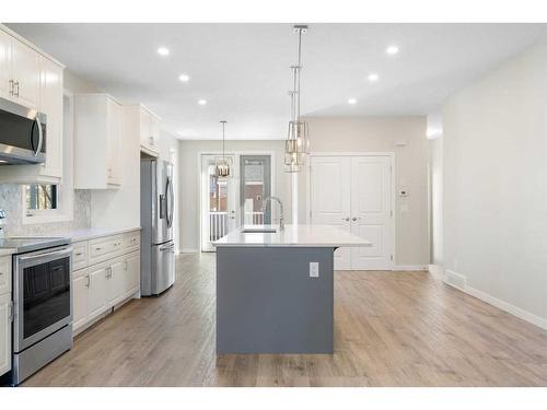 1224 18A Street Ne, Calgary, AB - Indoor Photo Showing Kitchen With Stainless Steel Kitchen With Upgraded Kitchen