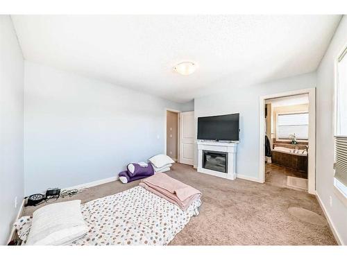 153 Chapalina Heights Se, Calgary, AB - Indoor With Fireplace