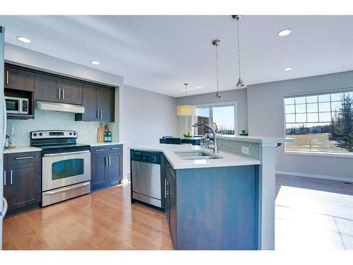 565 Panamount Boulevard Nw, Calgary, AB - Indoor Photo Showing Kitchen With Double Sink With Upgraded Kitchen