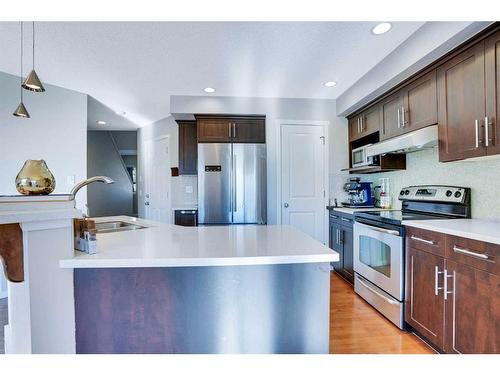 565 Panamount Boulevard Nw, Calgary, AB - Indoor Photo Showing Kitchen With Double Sink