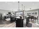 72 Nolanlake View Nw, Calgary, AB  - Indoor Photo Showing Kitchen With Fireplace With Upgraded Kitchen 