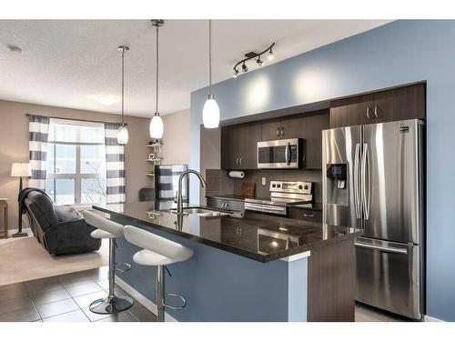 336 Cranfield Common Se, Calgary, AB - Indoor Photo Showing Kitchen With Stainless Steel Kitchen With Upgraded Kitchen