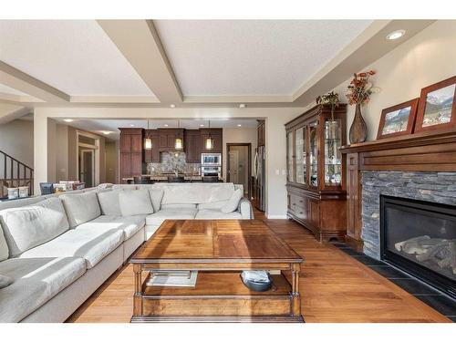 156 Auburn Sound Circle Se, Calgary, AB - Indoor Photo Showing Living Room With Fireplace