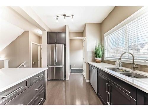 163 Mahogany Grove Se, Calgary, AB - Indoor Photo Showing Kitchen With Double Sink With Upgraded Kitchen