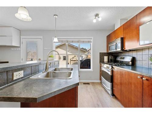 149 New Brighton Green Se, Calgary, AB - Indoor Photo Showing Kitchen With Double Sink